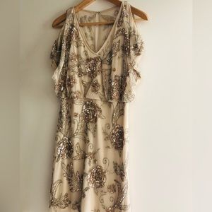 BOUTIQUE Aiden Mattox Beaded Champaign Dress, Size 4,w/ Tags from Nieman Marcus.